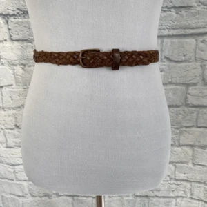 Braided leather brown belt boys youth L/XL - Picture 1 of 6