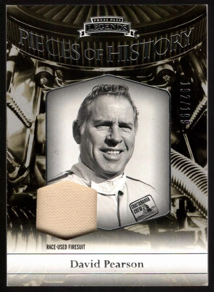 DAVID PEARSON 192/199 FIRESUIT PATCH SP 2012 PRESS PASS PIECES OF HISTORY - Image 1 of 1