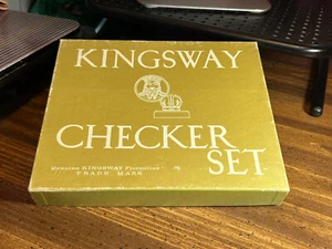 ULTRA RARE Vintage 1940s KINGSWAY CHECKER SET Genuine KINGSWAY Florentine No. 50 - Picture 1 of 23