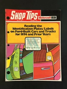 Ford Motorcraft Shop Tips Vol 12 No 2 October 1973 - Foto 1 di 2