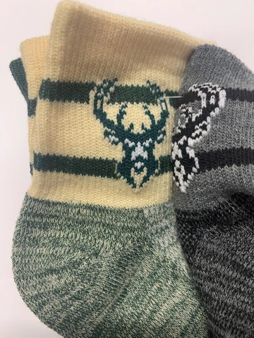 NBA Milwaukee Bucks 3 Pack Quarter Cut Socks Multi-Colored Men Fits Size 6-12 Cover
