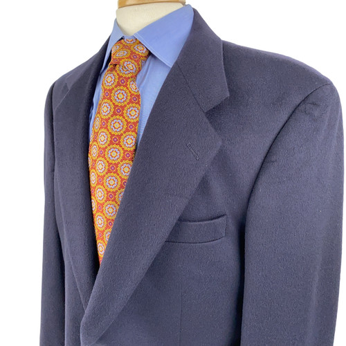 Giacca Burberrys Blu Scuro Navy 100% Cashmere Cappotto Sportivo Uomo 42R