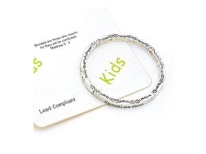 Silvertone "Matthew 5:4" Kids Stretch Bracelet ~ Gift Idea! - Picture 1 of 1