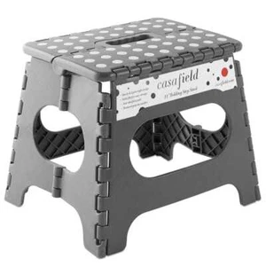 1-Step 11 in. Gray Plastic Step Stool, (1.92 ft. Reach Height) 300 lb. Load Capa - Picture 1 of 8