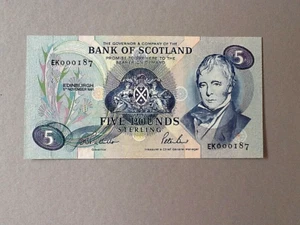 Scotland 5 Pounds P-116b 1991 *Very Low Serial Number* UNC - Picture 1 of 2
