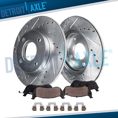 4pc 10.20" Rear Drilled Brake Rotors Brake Pads Kit for 2007 - 2013 Mini Cooper - Image 1 of 4