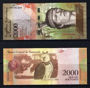 Venezuela 2000 Bolivares 2016 Banknote Uncirculated UNC Ser. No Can Ba Different - Picture 1 of 1