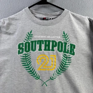 Vintage Southpole Shirt Mens Large Gray Long Sleeve Tee Y2K Cropped Boxy Fit - Picture 1 of 9