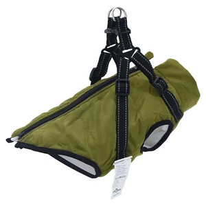 vidaXL Dog Coat with Harness Waterproof Reflective Army Green XL - Picture 1 of 5