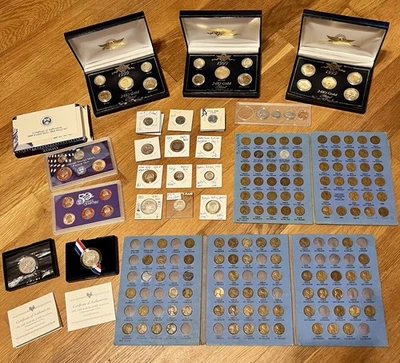 Coin Collection Lot Silver Half Quarter Dime Proof Set Lincoln Wheat Cent Gold++ - Image 1 of 4