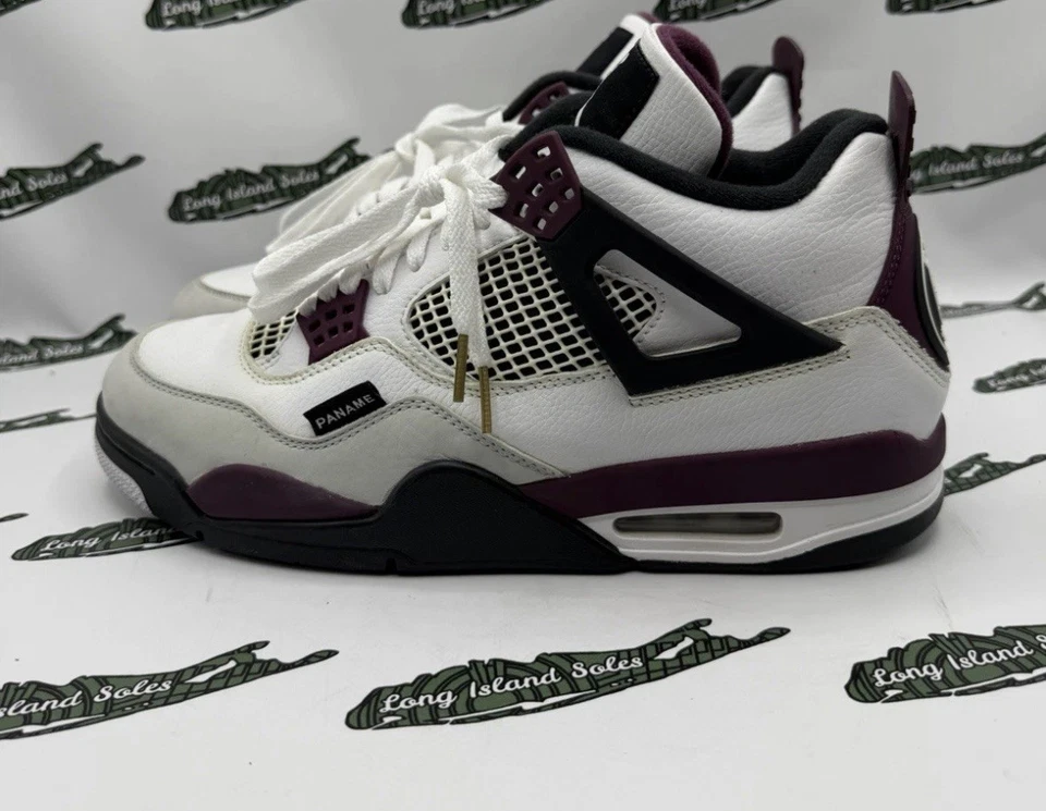 Talla 10 - Jordan 4 Retro x Paris Saint-Germain Burdeos 2020 CZ5624-100 Blanco Foto 1 de 4