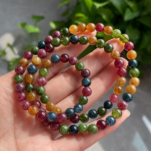 6,4 mm Natürliche Farbe Turmalin Kristall Frauen Perlen Armband AAA - Bild 1 von 6