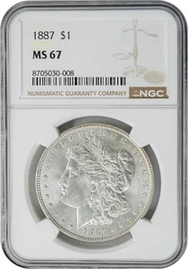 1887 Morgan Silver Dollar $ MS67 NGC 950544-47 - Picture 1 of 5