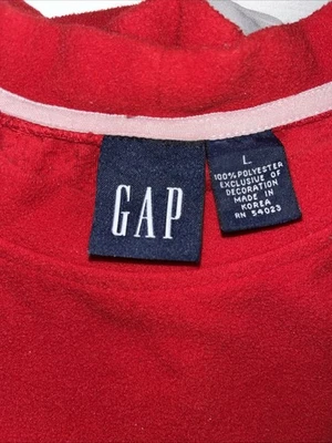 Pullover polar rojo vintage Gap Boys manga larga talla grande con bolsillos Foto 1 de 4