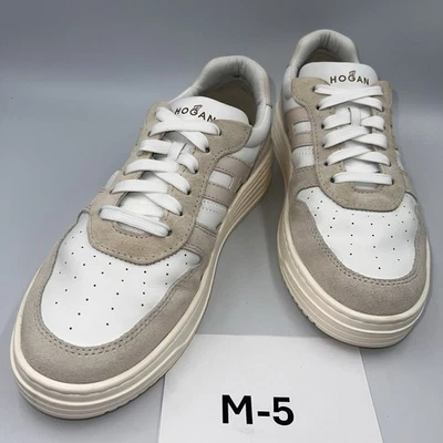 HOGAN Allacciato H630 Low Suede/Leather Woman’s White Sneakers US 10 / 40 - Image 1 of 4