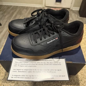 Zapatilla deportiva de trabajo Reebok Work Club MEMT para hombre punta compuesta talla 10W negra - RB415 - Imagen 1 de 12