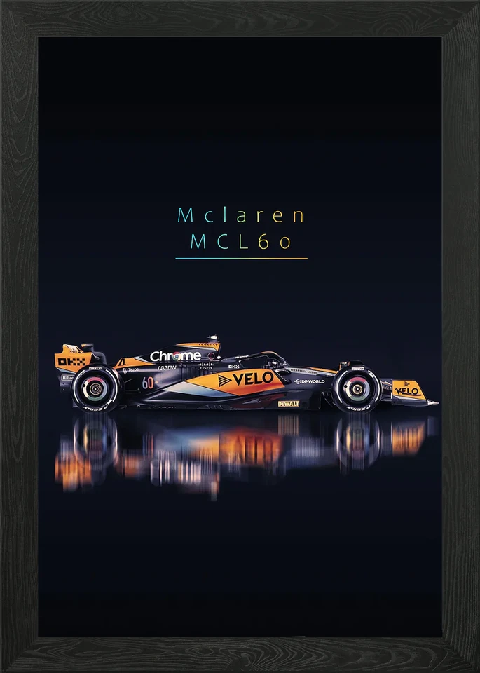 Mclaren MCL60 F1 Car Framed Wall Art Poster Canvas Print Picture - Image 1 of 1