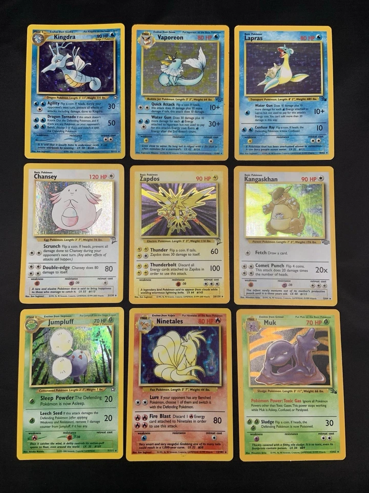 Vintage Rare Holo Pokémon Card Lot WOTC 1999 Base Set 2, Jungle, Fossil - MP/HP - Image 1 of 4
