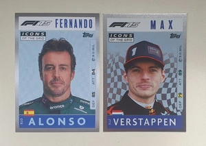 Tarjetas Topps F1 Turbo Attax Iconos de la cuadrícula # 312 Verstappen y #310 Alonso - Imagen 1 de 6