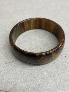 Vintage Coffee Marbled Bakelite Bangle Bracelet  - Picture 1 of 4