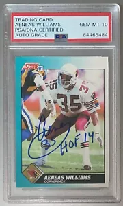 Aeneas Williams Autograph Signed 1991 Score Rookie w/ HOF 14 - PSA 10 AUTO - Picture 1 of 2