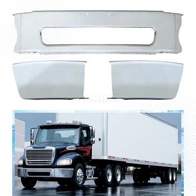 Steel Front Bumper Chrome For 2003-2021 Freightliner M2 106 112 Bussiness Class - Image 1 of 4