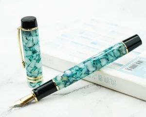 Pluma estilográfica de resina azul lago M600S, F/ M/pluma doblada pluma de regalo pluma de escritura - Imagen 1 de 9