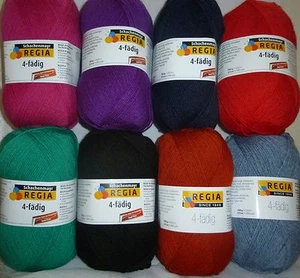 REGIA 4 Ply Sock yarn x 100g Plain Colours ~ Choose Colour - Picture 1 of 25