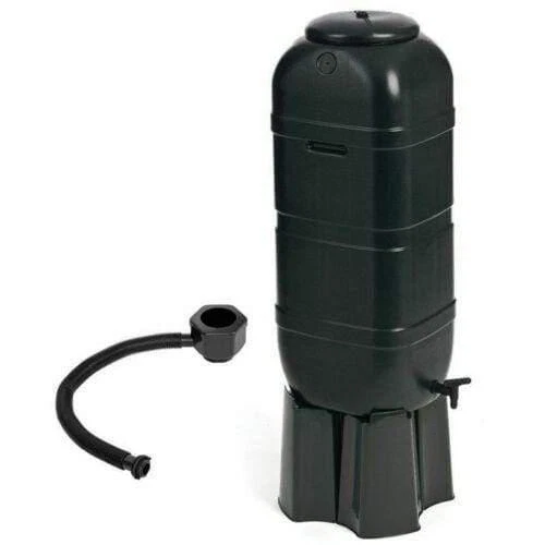 Strata Ward Slim Plastic Water Butt Set BLACK- 100L With Stand, Tap & Filler Kit - Image 1 of 1