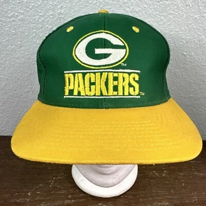 Vintage 90s Green Bay Packers Green And Yellow Hat East Sport Front Row - Picture 1 of 8