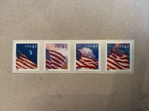 US Stamps # 4244-4247 42c Flags 2008 Plate Number Coil of 4 Plate #V1111 MNH - Picture 1 of 1