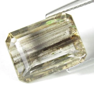 Piedra preciosa suelta corte esmeralda 8,87 quilates escapolita natural sin calefacción 14,8 x 11,1 x 6,7 mm - Imagen 1 de 4