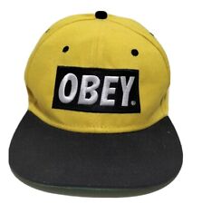 Yellow & Black Kids Obey Adjustable Hat - Never worn - Free Tracked Postage 
