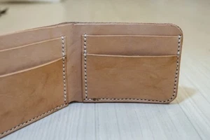 Cartera para tarjetas hecha a mano 100 % genuina curtida vegetal/cuero curtido vegetal - Imagen 1 de 9