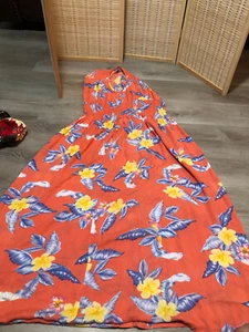 Vestido RayaSun Hawaiano Luau Tropical Grande L Sin Mangas Floral H467 Algodón Rayón - Imagen 1 de 6