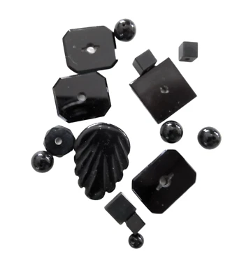 LOTE mixto de cuentas de ónix negro stock antiguo Foto 1 de 4