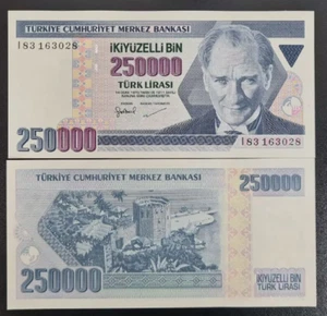 1970 Turkey 250000 Lira BANKNOTE CURRENCY UNC - Picture 1 of 1