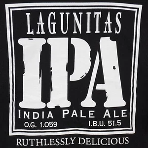LAGUNITAS IPA T SHIRT TEE BLACK HANES HEAVYWEIGHT COTTON MENS XXL 2XL - Picture 1 of 4