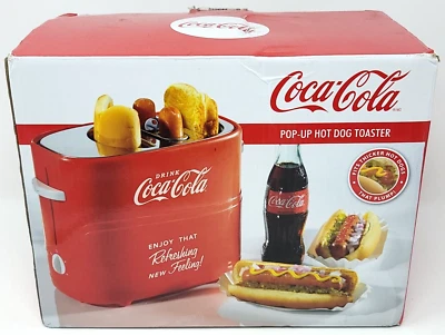 DOUBLE HOT DOG TOASTER Coca-Cola Pop-Up 2 Bun Warmer Oven Cooker Coke Nostalgia - Image 1 of 4