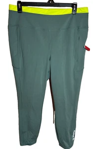 Reebok Women's Performance Leggings XXXL Dark Forest Green Gyn Yoga Activewear - Picture 1 of 8