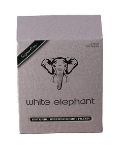 10 Packungen White Elephant Superflow Natur Meerschaumfilter 9mm 150 Stk Packung - Bild 1 von 2