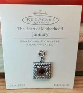 Punze Herz der Mutterschaft Charm versilbert Swarovski Januar Granat - Bild 1 von 3