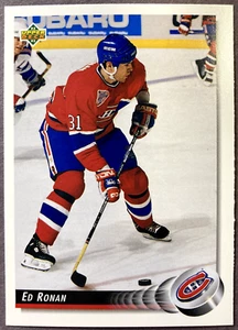 1992-93 Upper Deck #491 Ed Ronan Montreal Canadiens RC - Picture 1 of 1