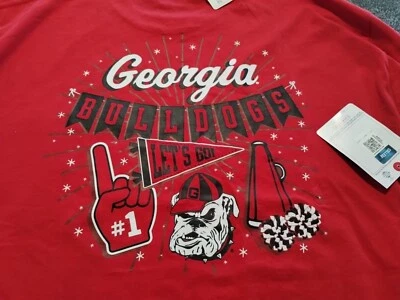 Georgia Bulldogs Champion 长袖口袋衬衫(XXL 码)红色,2 侧印花 — 第 1/4 张图片