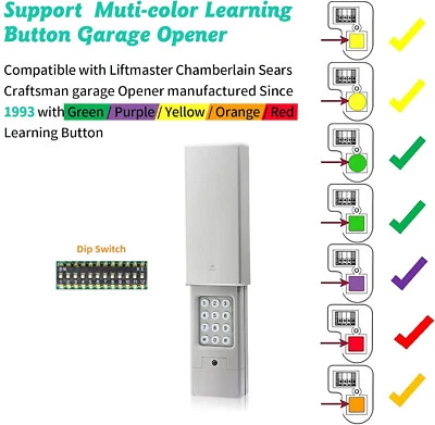 Abridor de teclado inalámbrico universal para puerta de garaje KLIK2U-P2 para LiftMaster Sears Foto 1 de 4