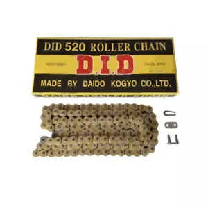 DID STANDARD 520 GOLD & BLACK MOTORCYCLE DRIVE CHAIN 520 120L 120 L LINKS - Picture 1 of 2