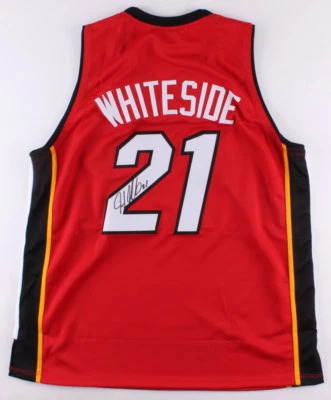 Hassan Whiteside Signed Red Miami Heat Jersey (Hollywood Collectible's COA) - Image 1 of 4