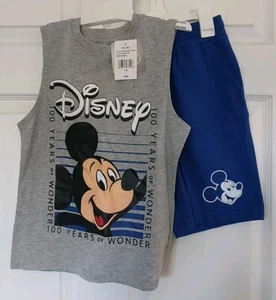 NWT 2 PC Set Disney Shorts Set 100 Yrs, Mickey Mouse Size 7/8 - Picture 1 of 2