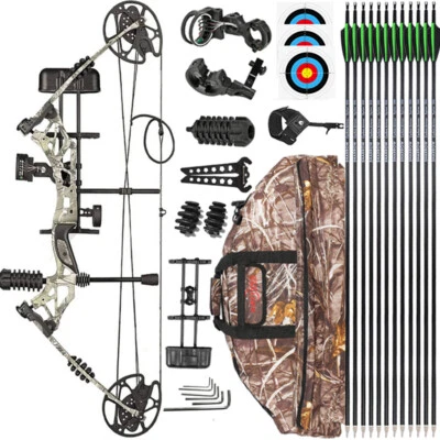 AMEYXGS Compoundbogen Set 30-70lbs Jagdbogen Carbonpfeile Bogenschießen Jagd Sportbogen