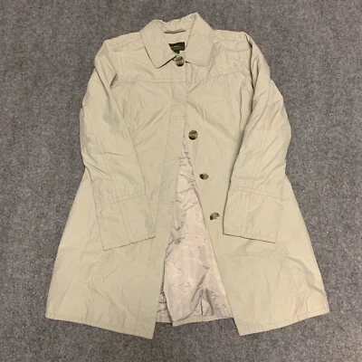 Eddie Bauer пальто женщин средний дождевик бежевый желтовато-коричневый на пуговицах - Изображение 1 из 4